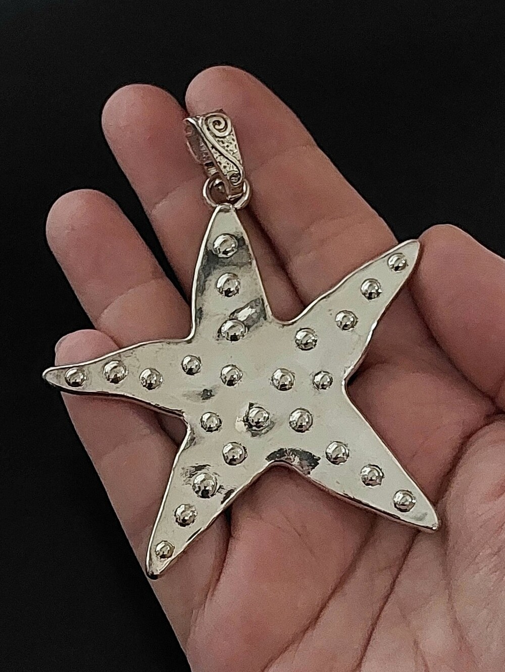 Silver Starfish Necklace Pendant Charm - Womens Jewelry